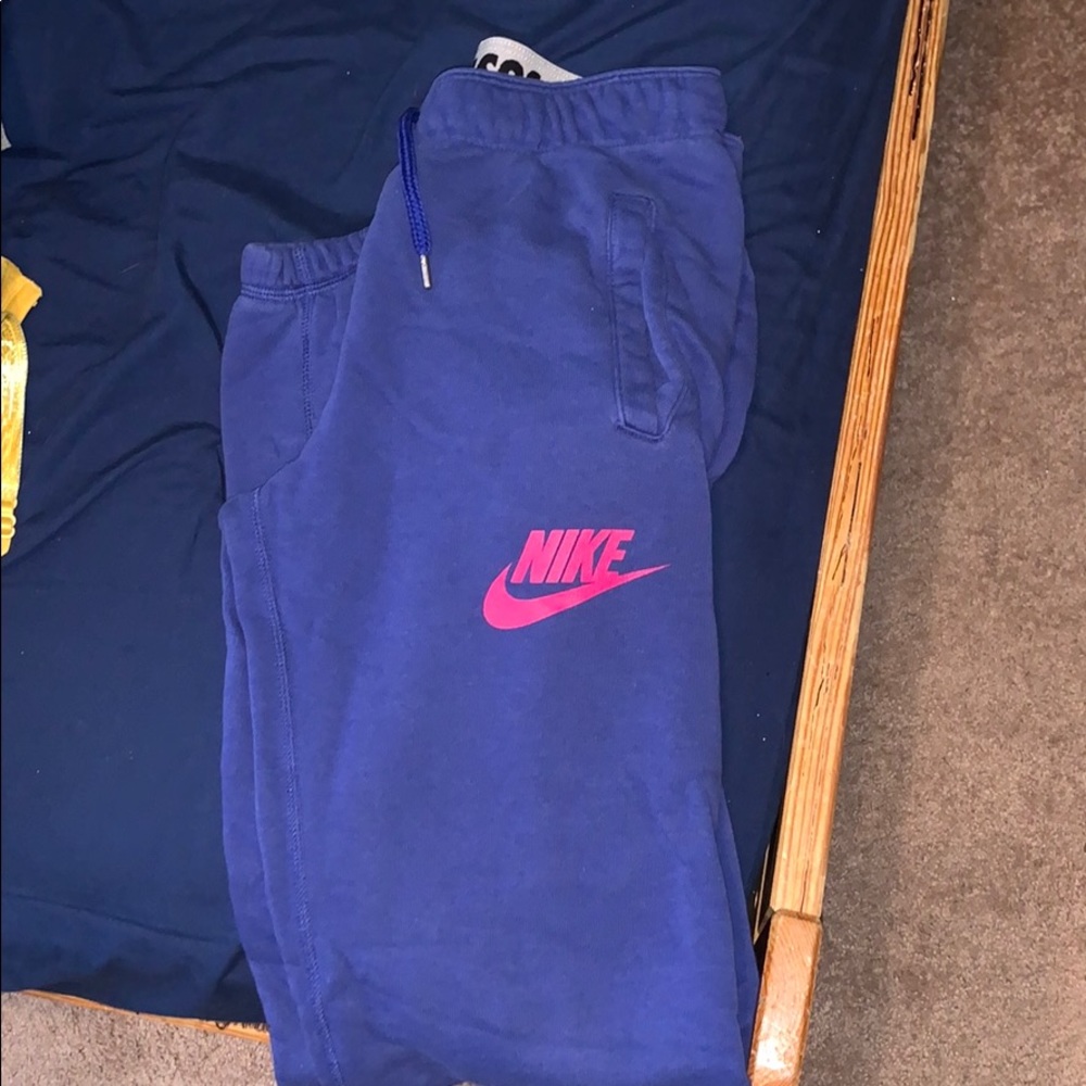 Blue nike sweat pants